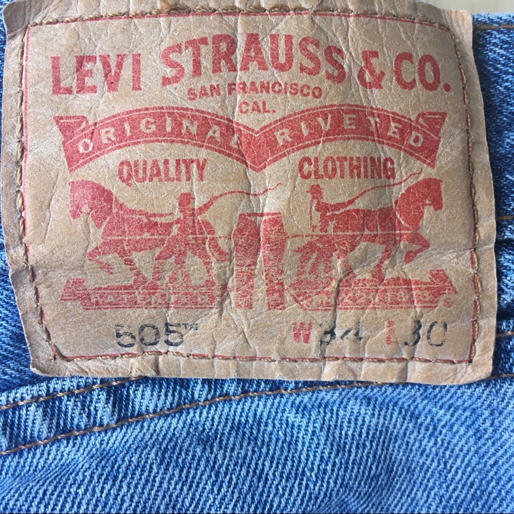 Vintage LEVIS 505 Straight Leg light blue 34x30 - Picture 7 of 8